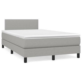 vidaXL Vidaxl - Letto A Molle Materasso E Led Grigio Chiaro 120x190 Cm Tessuto