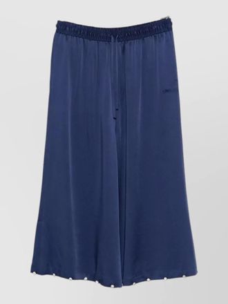 Stella McCartney pearl embellished wide leg satin trousers