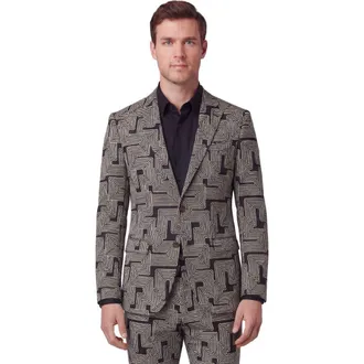 Lords of Harlech Inter Twine Mens Tailored Blazer in Inter Twine Black at Nordstrom, Size 42