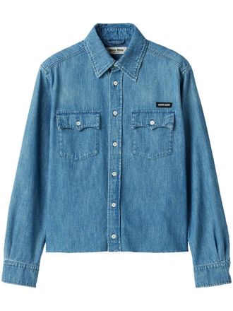Miu Miu chambray shirt - women - Cotton - 40 - Blue