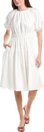 Brooks Brothers Poplin Smocked Puff Sleeve Dress