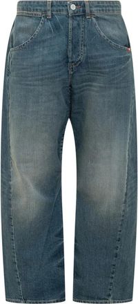 Amish Slub Gekreukte Jeans - Heren - Loose Fit Jeans - Blauw - W32 - Katoen - Jeans