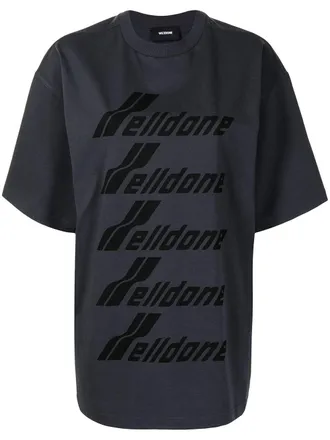 We11done logo-print cotton T-shirt - Grey