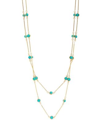 Sylvia Toledano Candies turquoise necklace - women - Gold Plated Brass/Turquoise - One Size