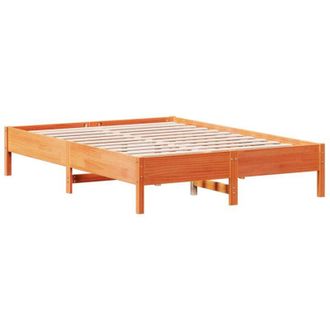 vidaXL Bed Frame without Mattress Wax Brown 150x200 cm King Size Solid Wood Pine Vidaxl