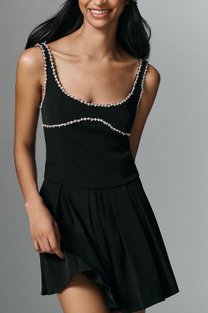 En Saison Roza Crystal Scoop-Neck Mini Dress