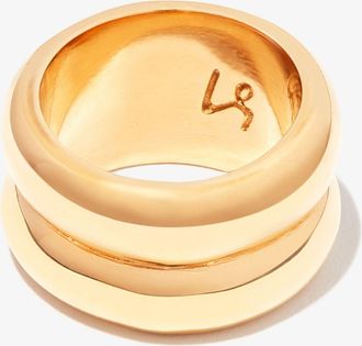 Loren Stewart Gold Vermeil Double Puff Cigar Ring - Womens - 14kt Gold