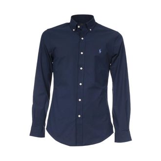 Polo Ralph Lauren Slim-fit katoenen overhemd met button-down kraag - Heren - Casual Overhemden - Blauw - S - Katoen - Overhemden