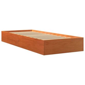 vidaXL Vidaxl - Estructura De Cama Sin Colch&oacute;n Madera Maciza Marr&oacute;n 90x190 Cm