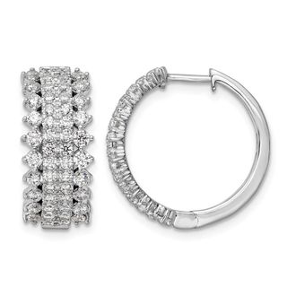 Diamond2Deal 14k Gold 2 ct Lab Grown Diamond Hinged Hoop Earrings VS Clarity, G-H Color