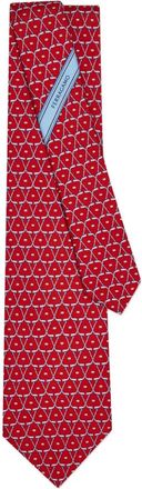 Ferragamo hockey-print silk tie - men - Silk - One Size - Red