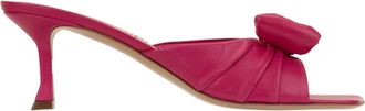 Ferragamo Mules met strikdetail - Dames - Muiltjes - Roze - 39 EU - Leer - Schoenen