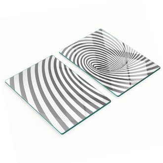OEM Taglieri Da Cucina In Vetro Con Grafica A Spirale E Strisce, 2x40x52 Cm