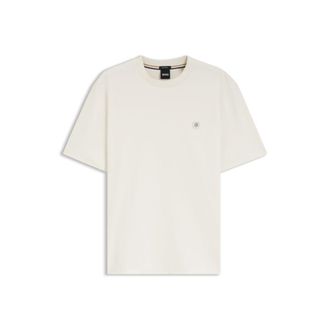 BOSS Mercerized-cotton T-shirt with Double B monogram
