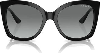 Vogue Eyewear Gedurfd Kussen Vorm Zonnebril - Dames - Zonnebrillen - Zwart - 56 MM - Accessoires