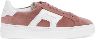Santoni Schoenen, Dames, Roze, 37 EU, Leer, Double Buckle Sneaker