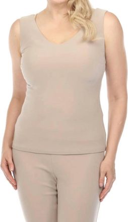 Joseph Ribkoff V-Neck Sleeveless Tank Top In Dune