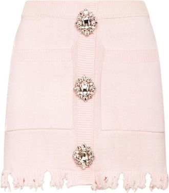 Philipp Plein Knit Mini Rok Monogram - Dames - Korte rokken - Roze - L - Katoen - Rokken
