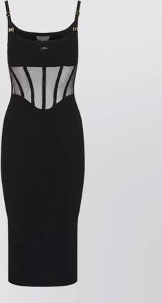 Elisabetta Franchi mesh panel sleeveless midi dress