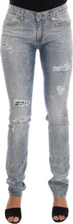 Versace Jeans Couture Chic Torn Slim Fit Womens Jeans