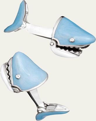 Jan Leslie Movable Shark Face Cuff Links