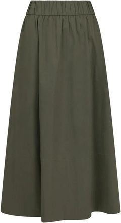 Neo Noir Poplin Rok - Dames - Midirokken - Groen - XL - Katoen - Rokken