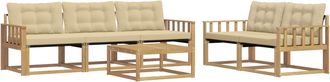vidaXL Conjunto De Sof&aacute;s De Exterior 6 Uds. Y Beige Vidaxl