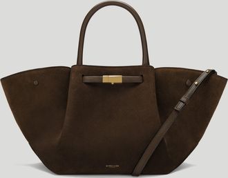 DeMellier The Midi New York in Mocha Suede & Mocha Smooth Leather Shoulder bag