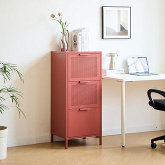 Nordlys Mueble de almacenaje 3 cajones en metal terracota