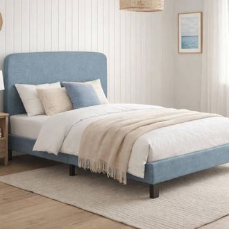 Birlea Jacob French Blue Fabric Bed Frame | Size: Double