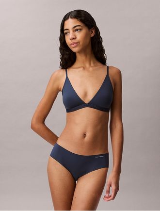 Calvin Klein Womens Form to Body Lightly Lined Triangle Bralette - Blue - XL