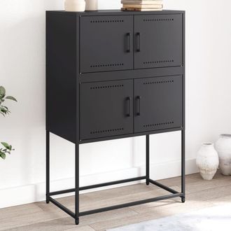 Berkfield Home Sideboard Black 68.5x38.5x107 cm Steel