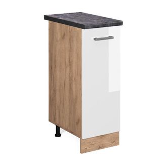 Vicco Armadio cucina dispensa alto R-Line, Bianco lucido, 30 cm, pl Antracite