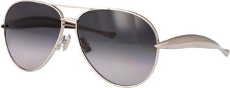 Bottega Veneta Pilot Zonnebril - unisex - Zonnebrillen - Grijs - 64 MM - Nylon - Accessoires