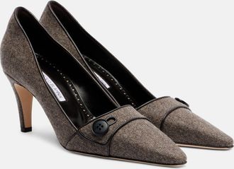 Manolo Blahnik Lulumae 70 herringbone pumps