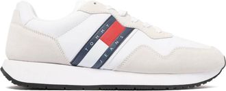 Tommy Hilfiger Schoenen, Heren, Veelkleurig, 43 EU, Leer, Witte Room Leren Sneakers