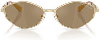 Michael Kors Gold Coast 56mm Angular Sunglasses in Light Gold /Dark Grey Mono at Nordstrom