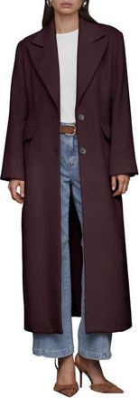 Avec Les Filles Strong Shoulder Hourglass Single Breasted Coat in Dulse at Nordstrom, Size X-Small