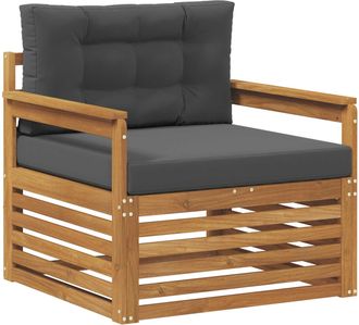 vidaXL Sof&aacute; De Exterior Madera De Acacia S&oacute;lida Y Poli&eacute;ster Vidaxl