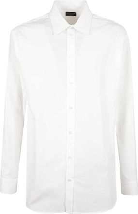 Balenciaga Standaard Shirt - Heren - Zakelijke Overhemden - Wit - L - Katoen - Overhemden