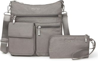 Baggallini Womens Modern Everywhere Slim Crossbody Bag with RFID Wristlet