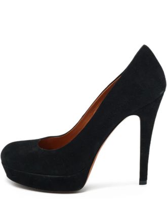 Gucci suede platform heeled pumps - Black