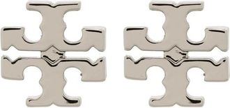 Tory Burch Icon Stud Oorbellen - Dames - Oorbellen - Grijs - ONE Size - Accessoires