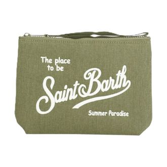 MC2 Saint Barth Clutches, female, Green, Size: ONE SIZE Aline Denim Clutch Bag