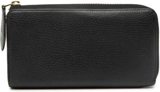 Louis Vuitton Black Leather Long Wallet (Bi-Fold) (Pre-Owned)