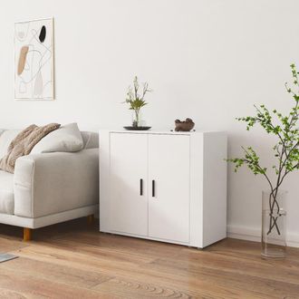 Berkfield Home Sideboard White 80x33x70 cm Engineered Wood | Size: 80 x 33 x 70 cm