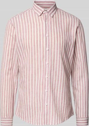 Lindbergh Lindbergh Slim Fit Freizeithemd aus Leinen-Baumwoll-Mix in Rosa, Größe XXL