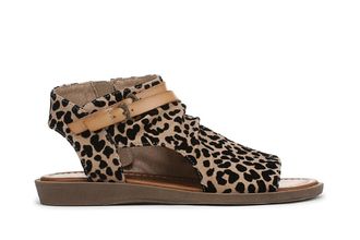 Blowfish WoMens Brown Leopard Strappy Low Wedge Sandals - Denver Faux Leather - Size UK 5