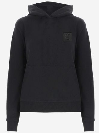 Just Cavalli Cotton Hooded Hoodie - Black