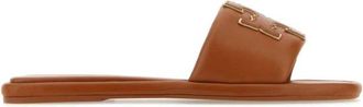 Tory Burch T Sport Slippers - Dames - Sandalen - Bruin - 36 EU - Leer - Schoenen